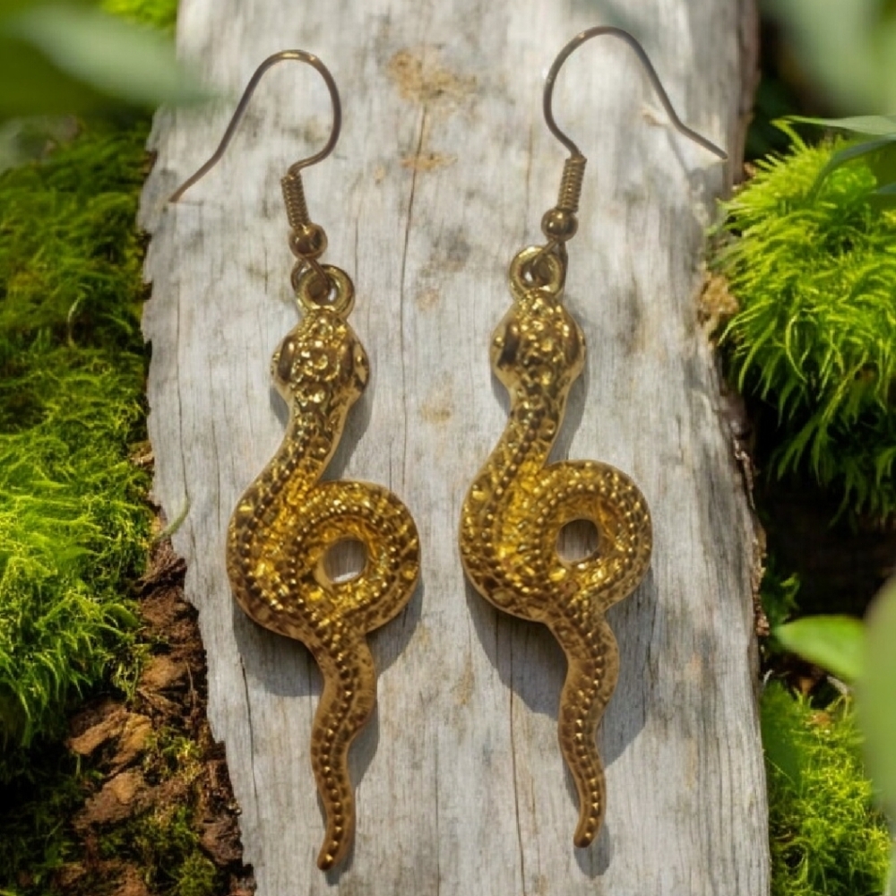Gold Serpent Earrings